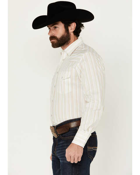Image #2 - Roper Men's Serape Striped Long Sleeve Pearl Snap Western Shirt, Cream, hi-res