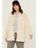 Image #1 - Carhartt Women's Loose Fit Brushed Fleece Snap Shacket, Oatmeal, hi-res
