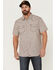 Moonshine Spirit Men's Sparky Medallion Geo Print Short Sleeve Snap Western Shirt , Burgundy, hi-res