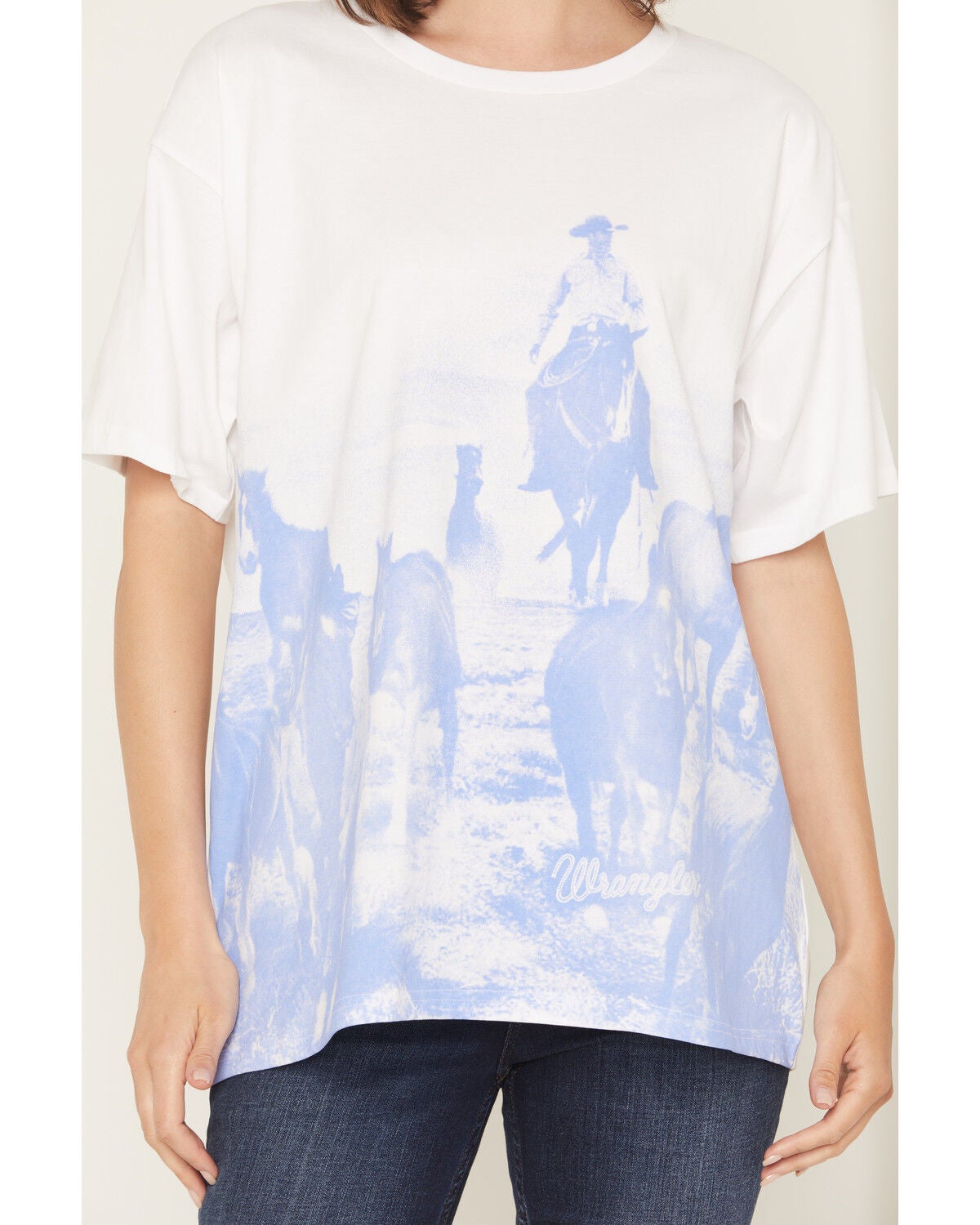 Image #3 - Wrangler Retro Women's White Horse Short Sleeve Graphic Tee, White, hi-res