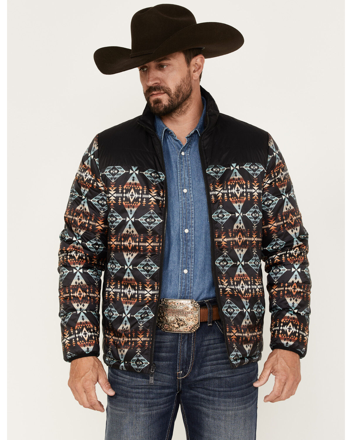 Image #1 - Pendleton Men's Genesee Reversible Print Jacket, Black, hi-res
