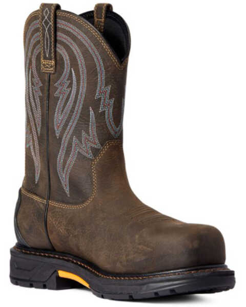 Ariat Men's WorkHog® XT Waterproof Western Work Boots - Composite Toe, Dark Brown, hi-res