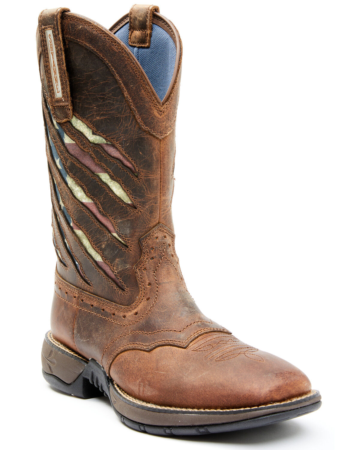 Image #1 - RANK 45® Women's Xero Gravity Lite Flag Western Performance Boots - Broad Square Toe, Brown, hi-res