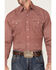 Stetson Men's Lucky Micro Geo Print Long Sleeve Pearl Snap Western Shirt , Red, hi-res