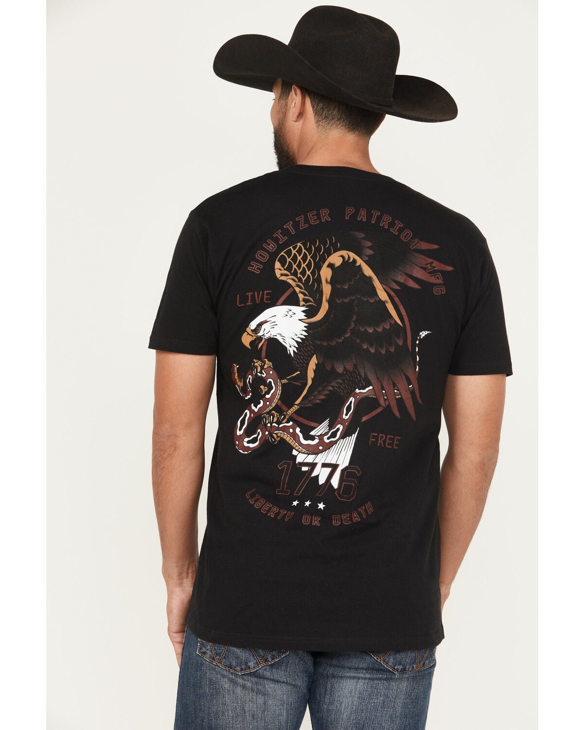 Howitzer Men's Dare Eagle Short Sleeve Graphic T-Shirt, Black, hi-res