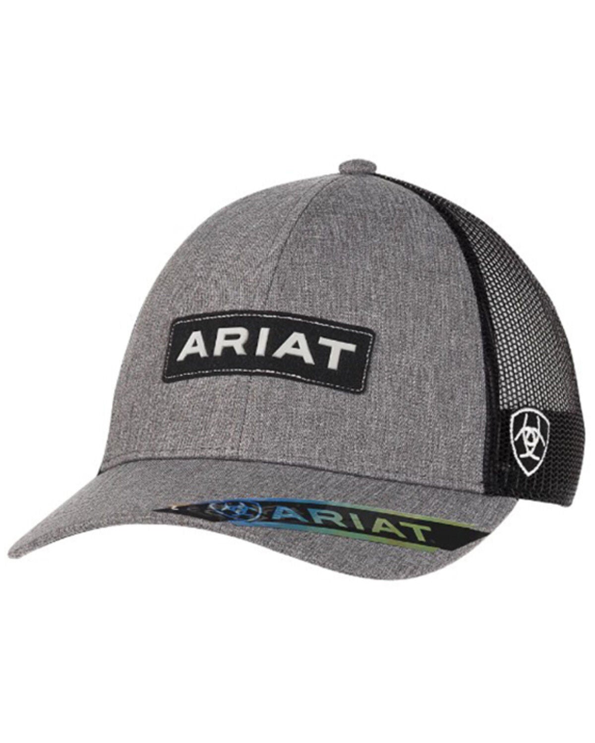 Ariat Little Boys' Logo Patch Ball Cap, Grey, hi-res