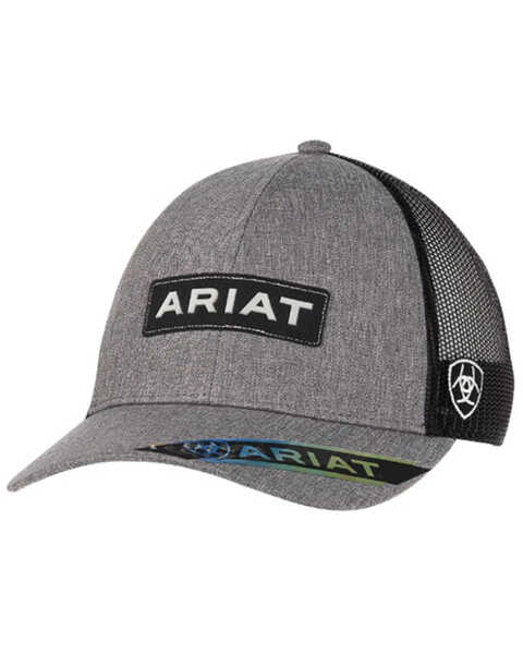 Image #1 - Ariat Little Boys' Logo Patch Ball Cap , Grey, hi-res