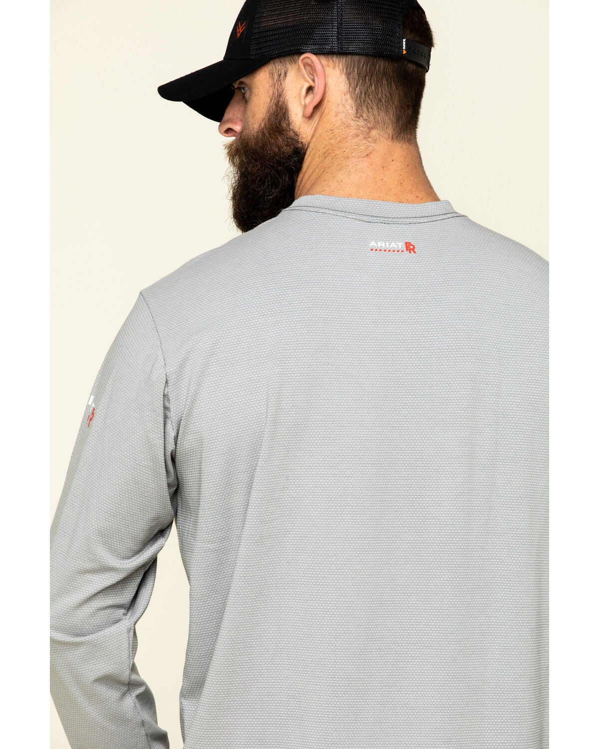 Image #5 - Ariat Men's Silver Fox FR Baselayer Long Sleeve Work T-Shirt - Tall, Silver, hi-res