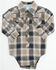 Image #1 - Cowboy Hardware Infant Boys' Hombre Plaid Print Long Sleeve Snap Stretch Onesie, Multi, hi-res