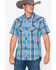 Image #5 - Rock & Roll Denim Men's Crinkle Plaid Print Snap Short Sleeve Western Shirt , Blue, hi-res