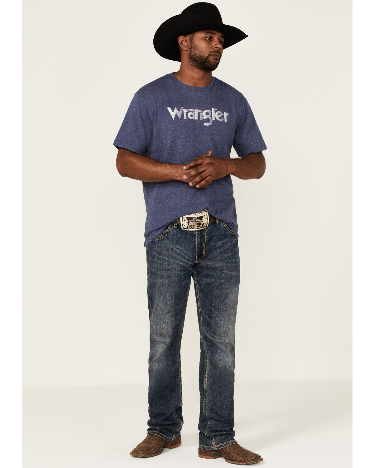 Image #2 - Wrangler Men's Logo Graphic Short Sleeve T-Shirt, Blue, hi-res