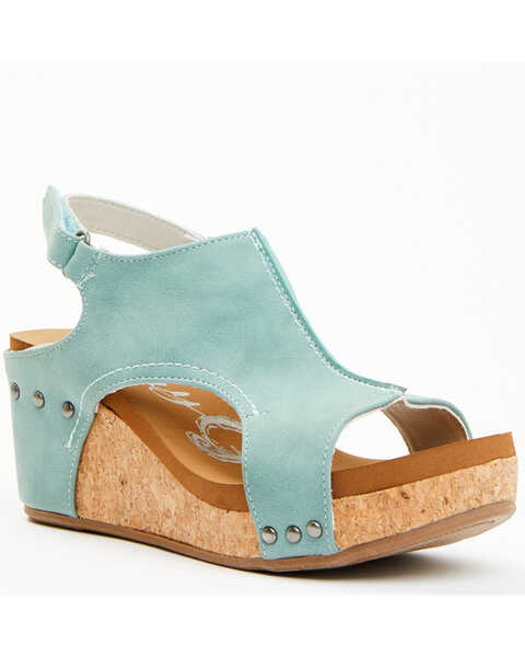 Image #1 - Very G Women's Isabella Suede Sandals , Turquoise, hi-res