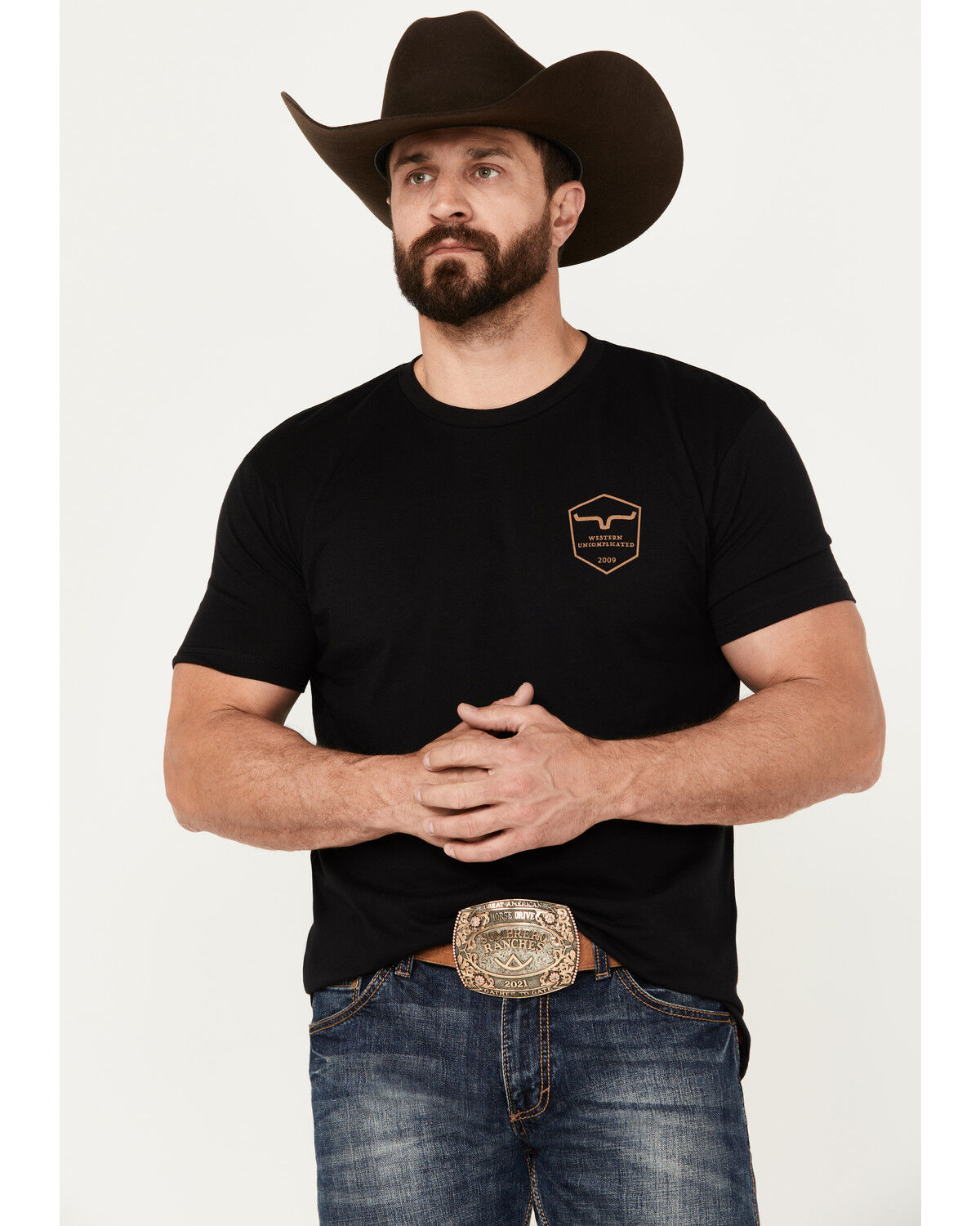 Image #1 - Kimes Ranch Men's Shielded Trucker Short Sleeve Graphic T-Shirt, Black, hi-res