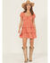 Image #1 - Originality Women's Solid Puff Sleeve Mini Dress, Sienna, hi-res