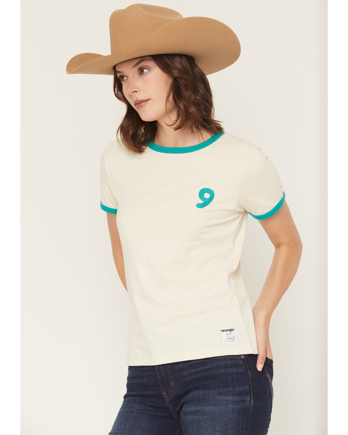 Image #3 - Wrangler X Lainey Wilson Women's Hearts Short Sleeve Tee, Cream, hi-res