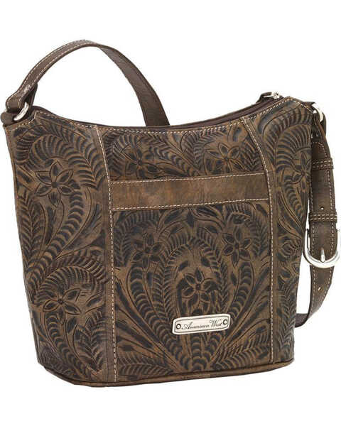 American West Women's Hill Country Tote Bag , Distressed Brown, hi-res