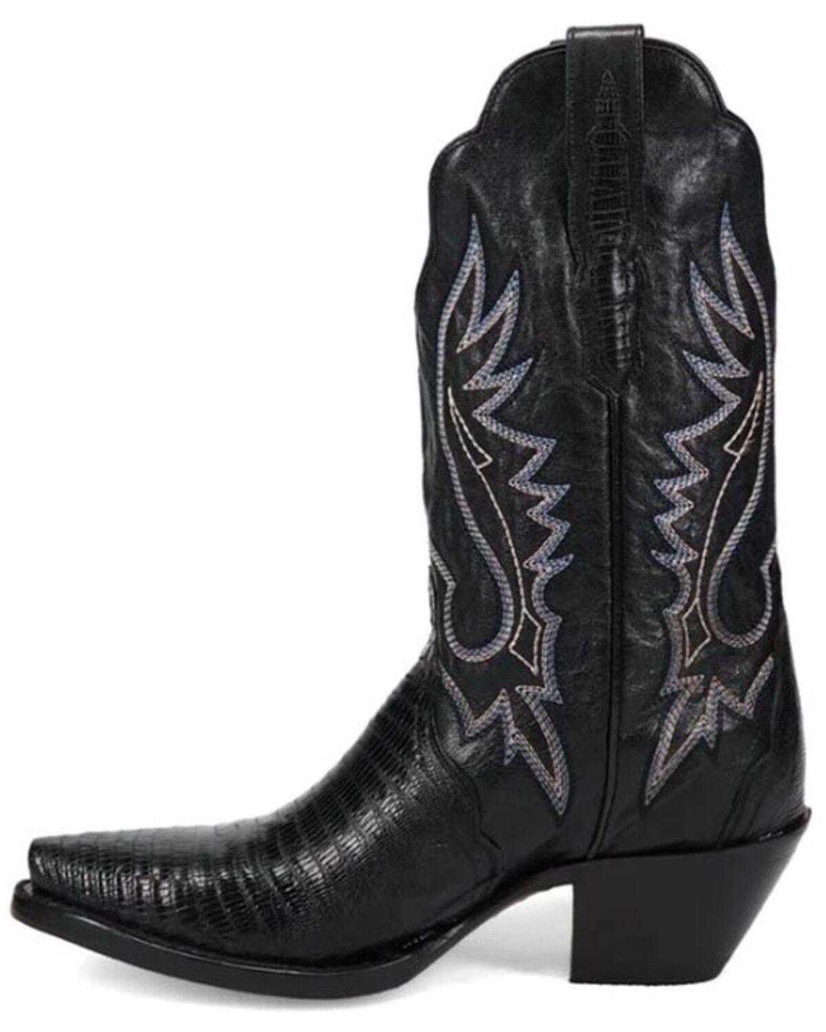 Image #3 - Dan Post Women's Exotic Lizard Celine Western Boots - Snip Toe, Black, hi-res
