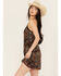Image #2 - Shyanne Women's Printed Slip Dress, Dark Brown, hi-res