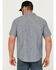 Image #4 - Hawx Men's Chambray Short Sleeve Button-Down Stretch Work Shirt - Tall , Blue, hi-res