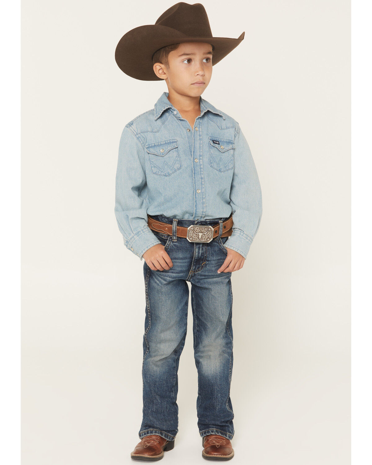Image #1 - Wrangler Retro Little Boys' Whitley Slim Bootcut Stretch Denim Jeans, Blue, hi-res