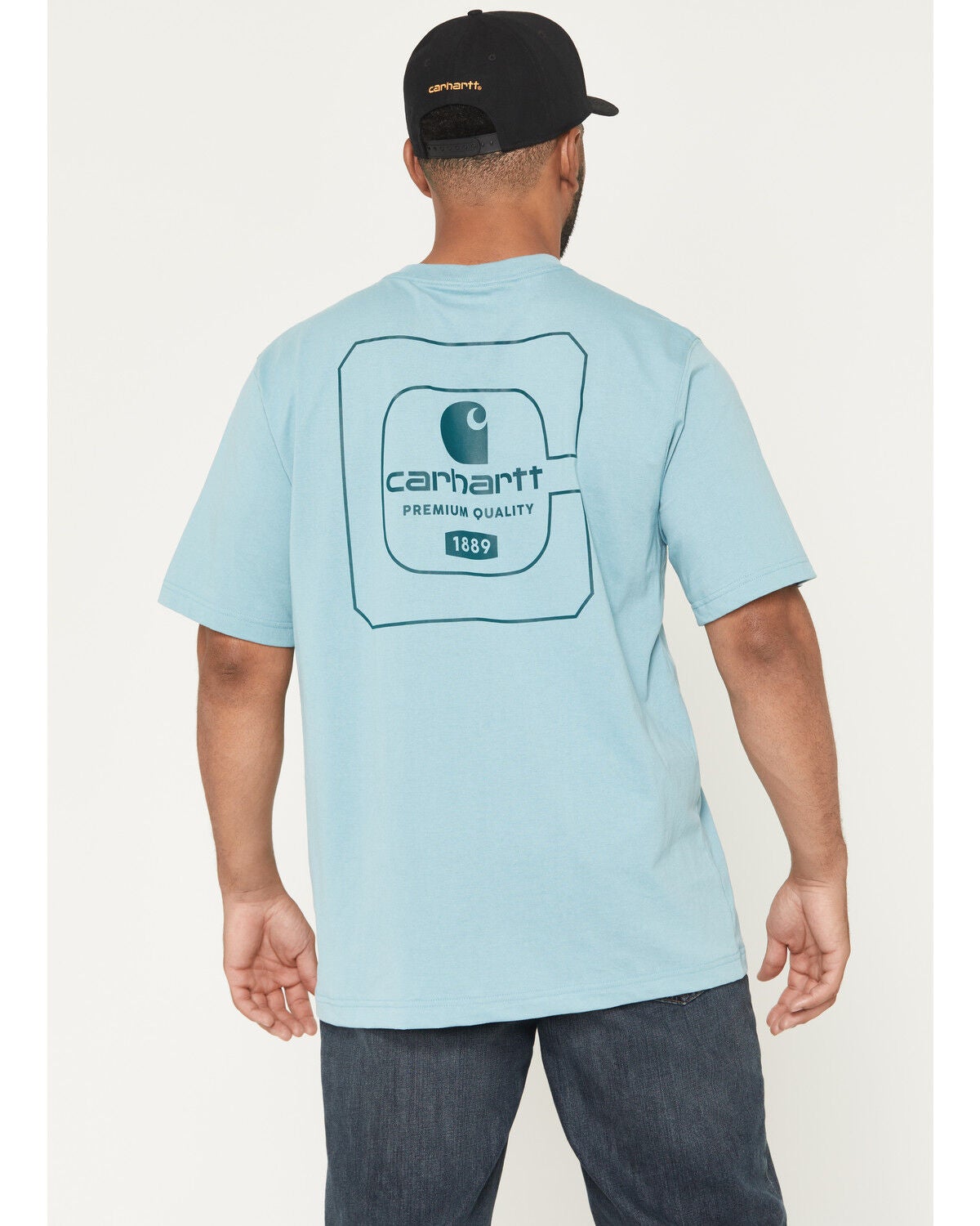 Carhartt Men's Relaxed Fit Lightweight Short Sleeve Pocket T-Shirt, Blue, hi-res