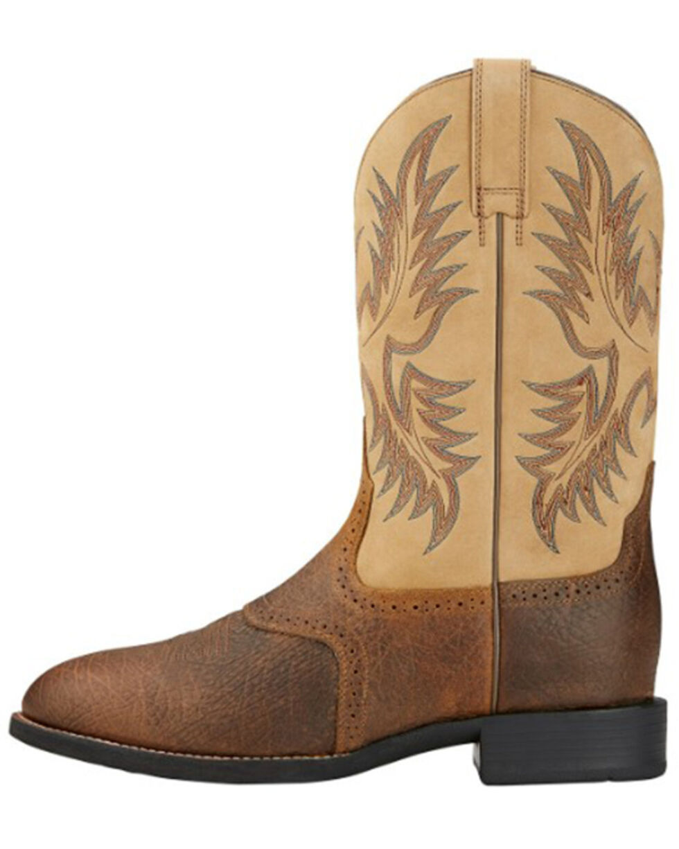Ariat Heritage Round Toe Western Boots Men’s Round Toe Cowboy Boot 