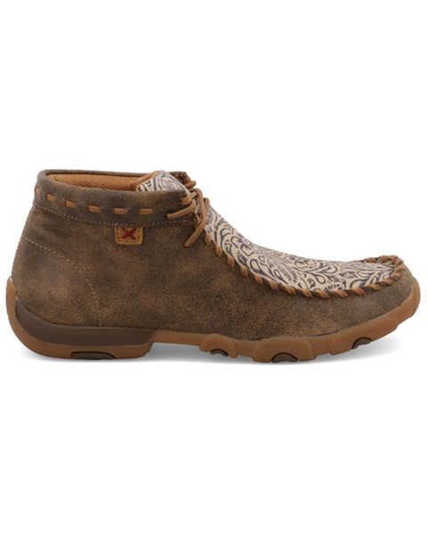 Image #2 - Twisted X Women's Tooled Chukka Driving Mocs, Brown, hi-res