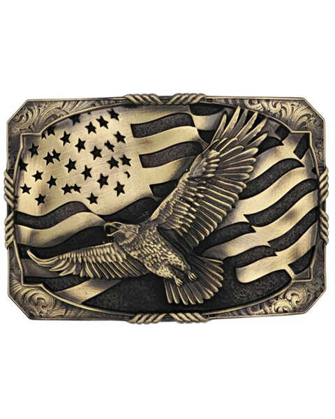 Image #1 - Montana Silversmiths Forever Free Heritage Attitude Buckle, Brass, hi-res
