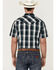Image #4 - Moonshine Spirit Men's Fire Line Large Plaid Short Sleeve Snap Western Shirt , Navy, hi-res