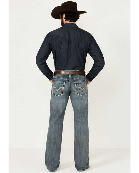 Image #1 - Rock & Roll Denim Men's Boot Barn Exclusive Medium Vintage Wash Relaxed Bootcut Stretch Denim Jeans , Medium Wash, hi-res