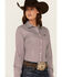 Image #2 - Cinch Women's Striped Long Sleeve Button Down Western Shirt, Purple, hi-res