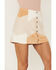 Image #3 - Shyanne Women's Patchwork Faux Suede Mini Skirt, Ivory, hi-res