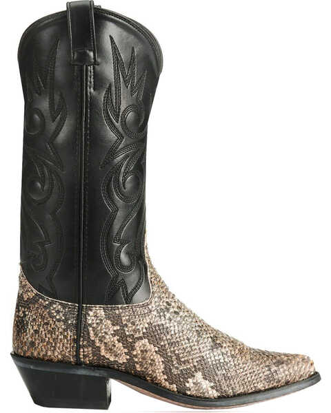 Old West Men's Snake Print Western Boots - Round Toe, Natural, hi-res