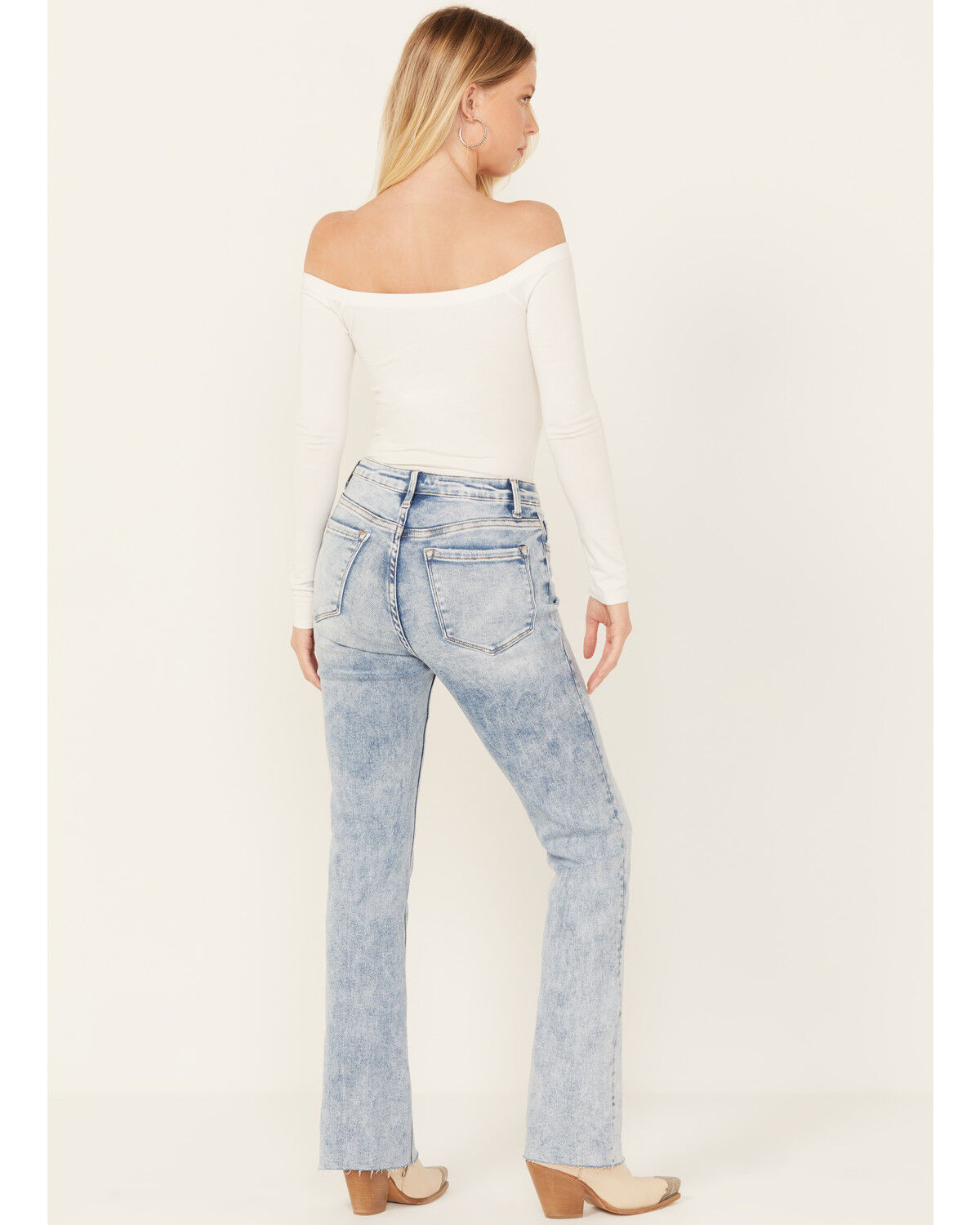 Image #3 - Vervet Women's Light Wash High Rise Faded Bootcut Jeans, Light Wash, hi-res