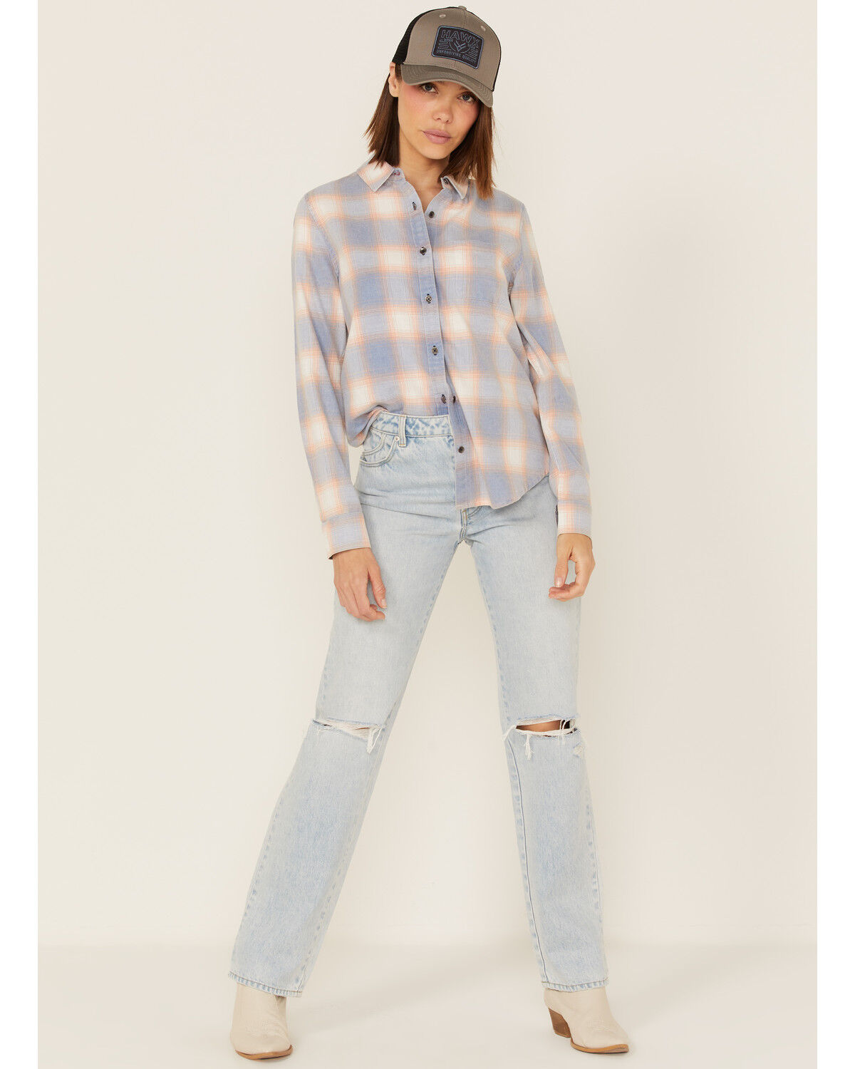 Image #2 - Flag & Anthem Women's Long Sleeve Plaid Pocket Button Shirt, , hi-res