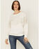 Image #1 - Blue B Women's Rhinestone Fringe Sweatshirt , White, hi-res