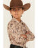Image #2 - Roper Boys' Bucking Horse Print Long Sleeve Snap Western Shirt, Brown, hi-res