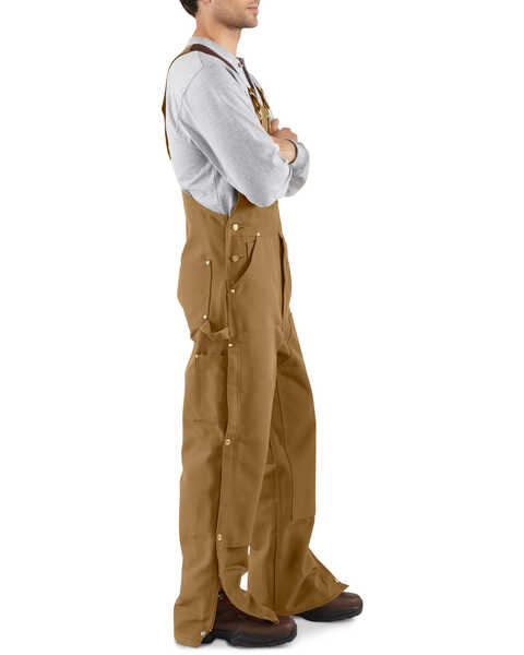 Carhartt Men's Brown Duck Zip-to-Thigh Bib Overalls