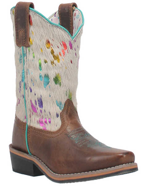 Image #1 - Dan Post Toddler Girls' Rumi Western Boots - Broad Square Toe, White, hi-res