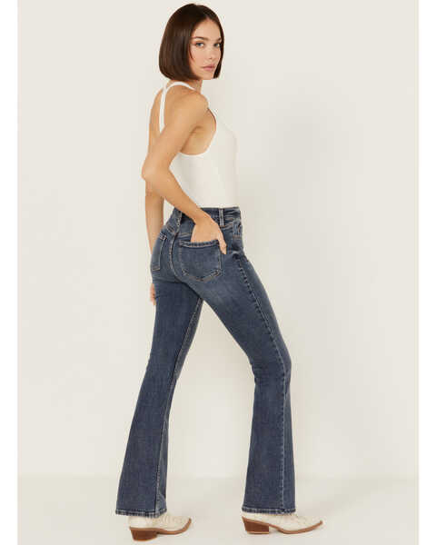 Image #3 - Shyanne Women's Medium Wash Celeste Honeysuckle High Rise Bootcut Stretch Denim Jeans , Medium Wash, hi-res