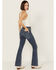 Image #3 - Shyanne Women's Medium Wash Celeste Honeysuckle High Rise Bootcut Stretch Denim Jeans , Medium Wash, hi-res