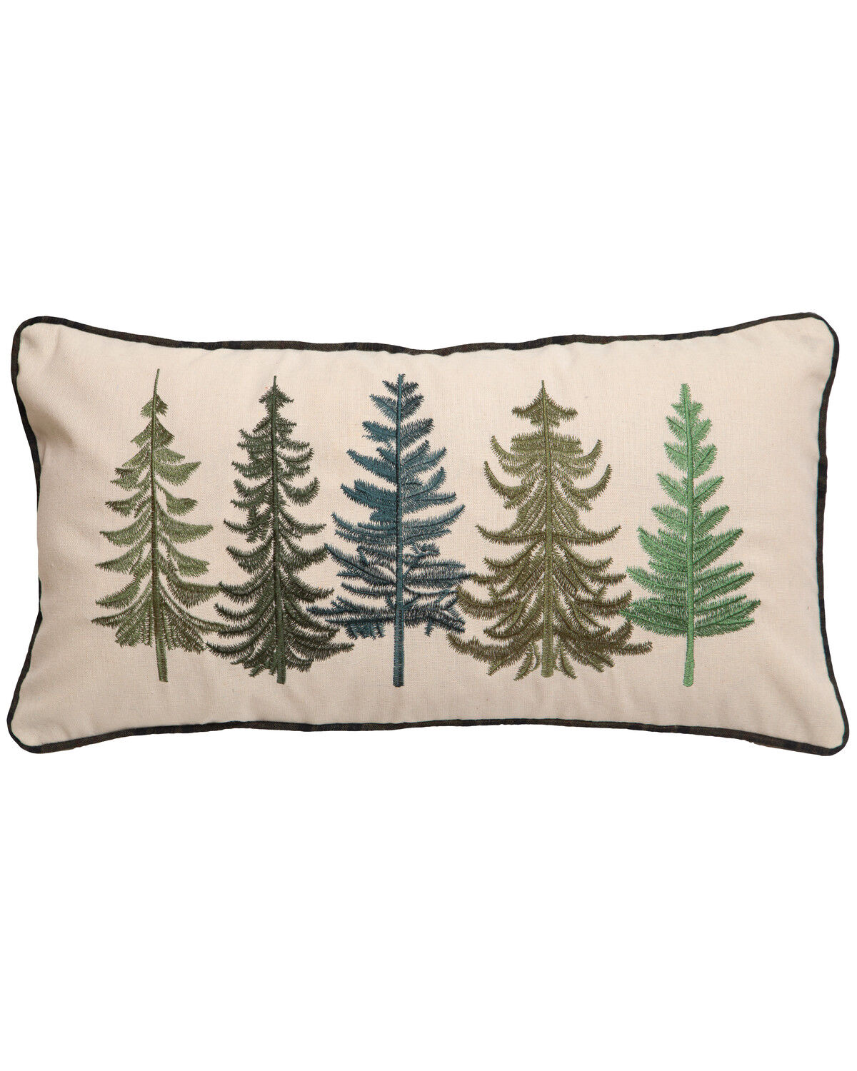 Image #1 - Carstens Home Row Of Pine Trees Pillow, White, hi-res