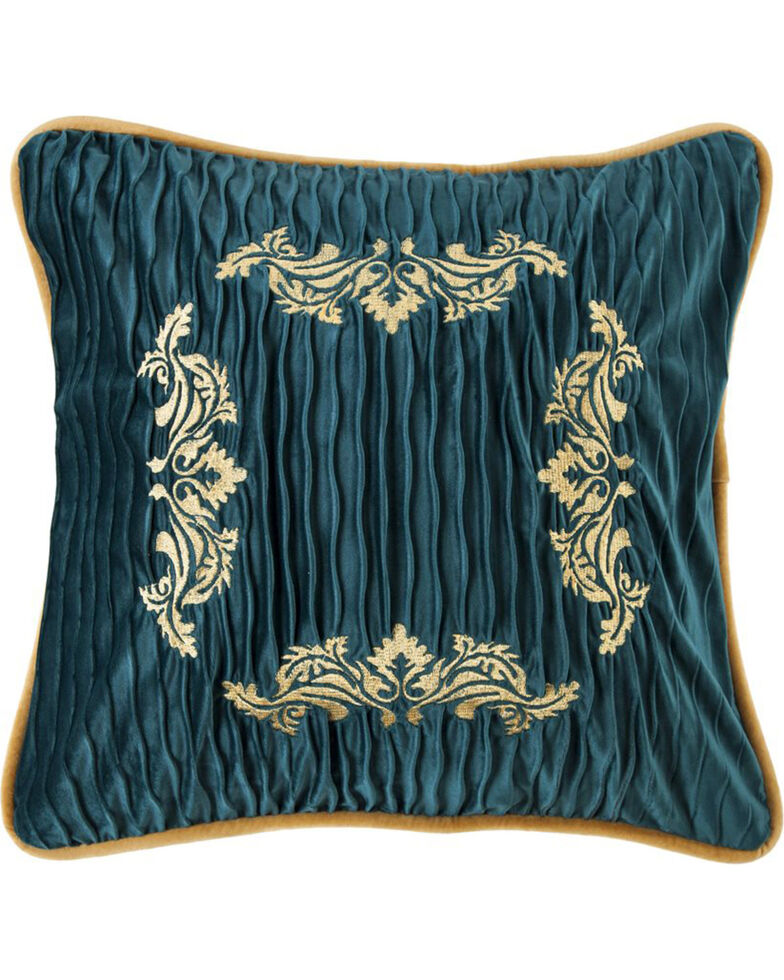 HiEnd Accents Velvet Embroidery Pillow, Multi, hi-res