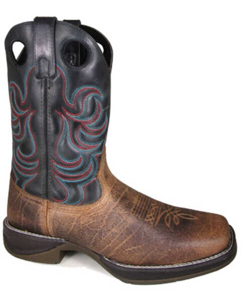 Smoky Mountain Men's Benton Western Boots - Broad Square Toe, Brown, hi-res