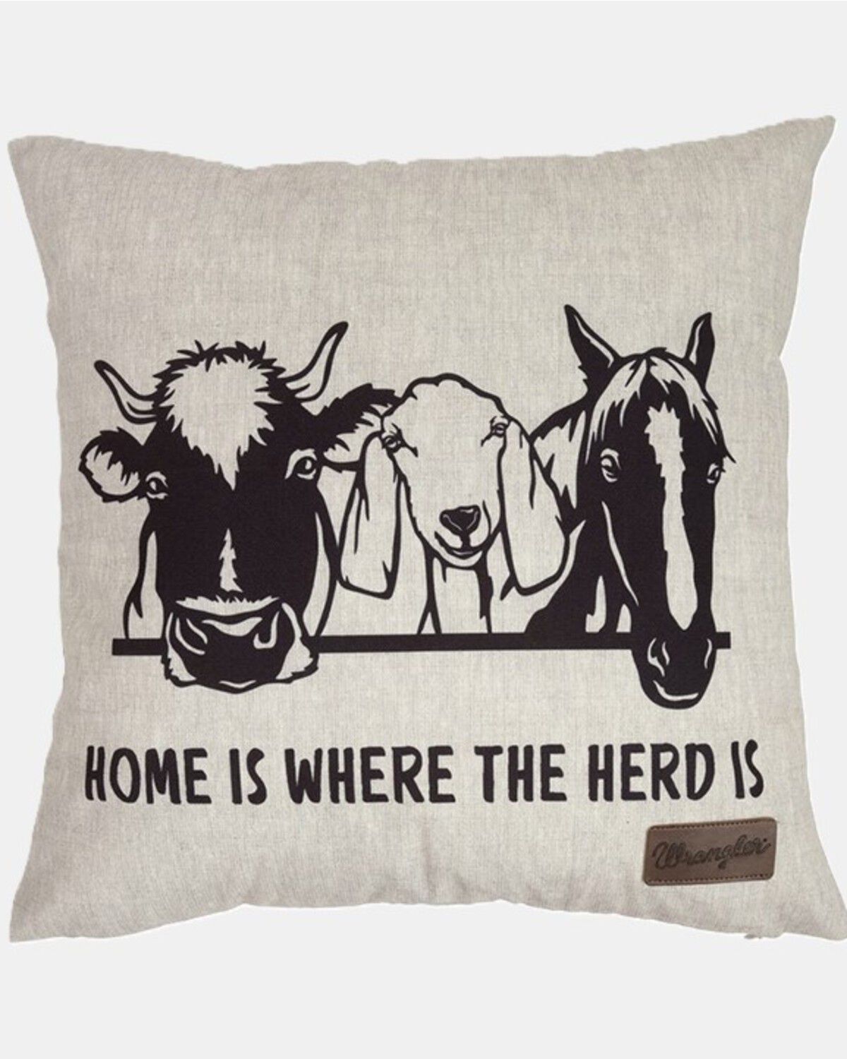 Wrangler Home is Where the Herd is Outdoor Pillow, Beige, hi-res