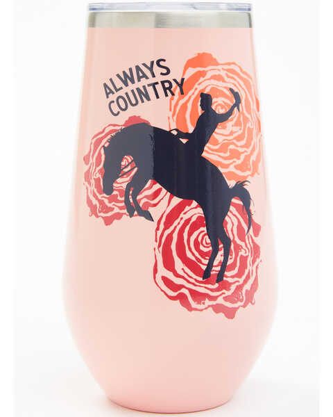 Boot Barn Always Country 16 oz. Stemless Wine Tumbler, Coral, hi-res