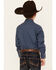 Ely Walker Boys' Geo Print Long Sleeve Pearl Snap Western Shirt , Navy, hi-res