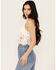Image #2 - New In Women's Floral Lace Sleeveless Tank, White, hi-res