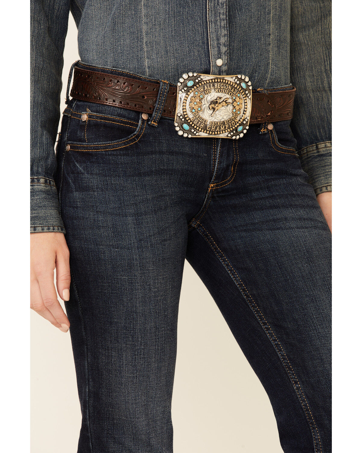 Image #3 - Wrangler Retro Low Rise Women's Dark Wash Sadie Jeans, Indigo, hi-res