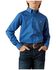 Image #1 - Ariat Boys' Geo Print Long Sleeve Button-Down Western Shirt, Blue, hi-res